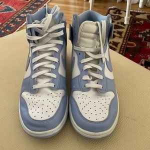 Nike dunk high tops in lilac